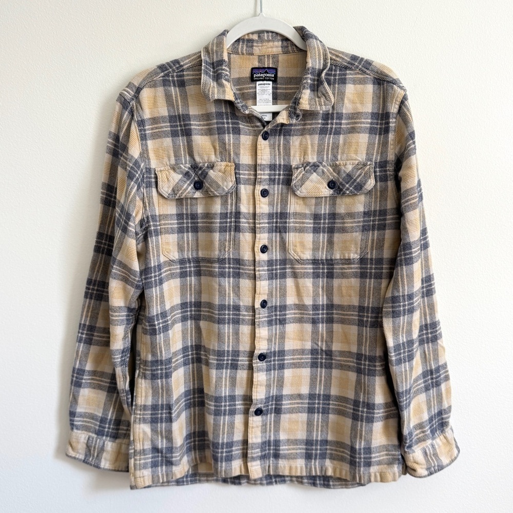 Patagonia Men’s Flannel Size Medium Fjord Plaid Cotton Button Up Long Sleeve
